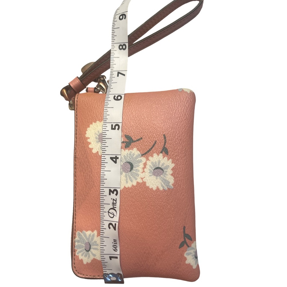Coach Pink Floral Leather Wristlet Clutch - Picture 4 of 12